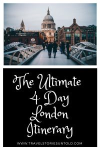 Looking for the perfect 4 day London itinerary? We’ve got you covered. This London itinerary will give you a taste of the city’s popular sights as well as a flavor of a few nearby towns. Harry Potter or English soccer fans might find this itinerary particularly useful as it includes visits to the WB Harry Potter Studio and the Chelsea FC Stadium tours as well.